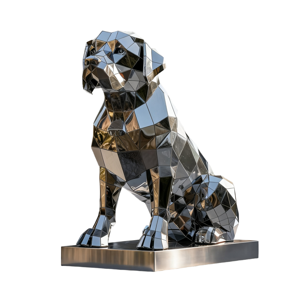 Premium Modern Art Geometric Dog Sculpture
