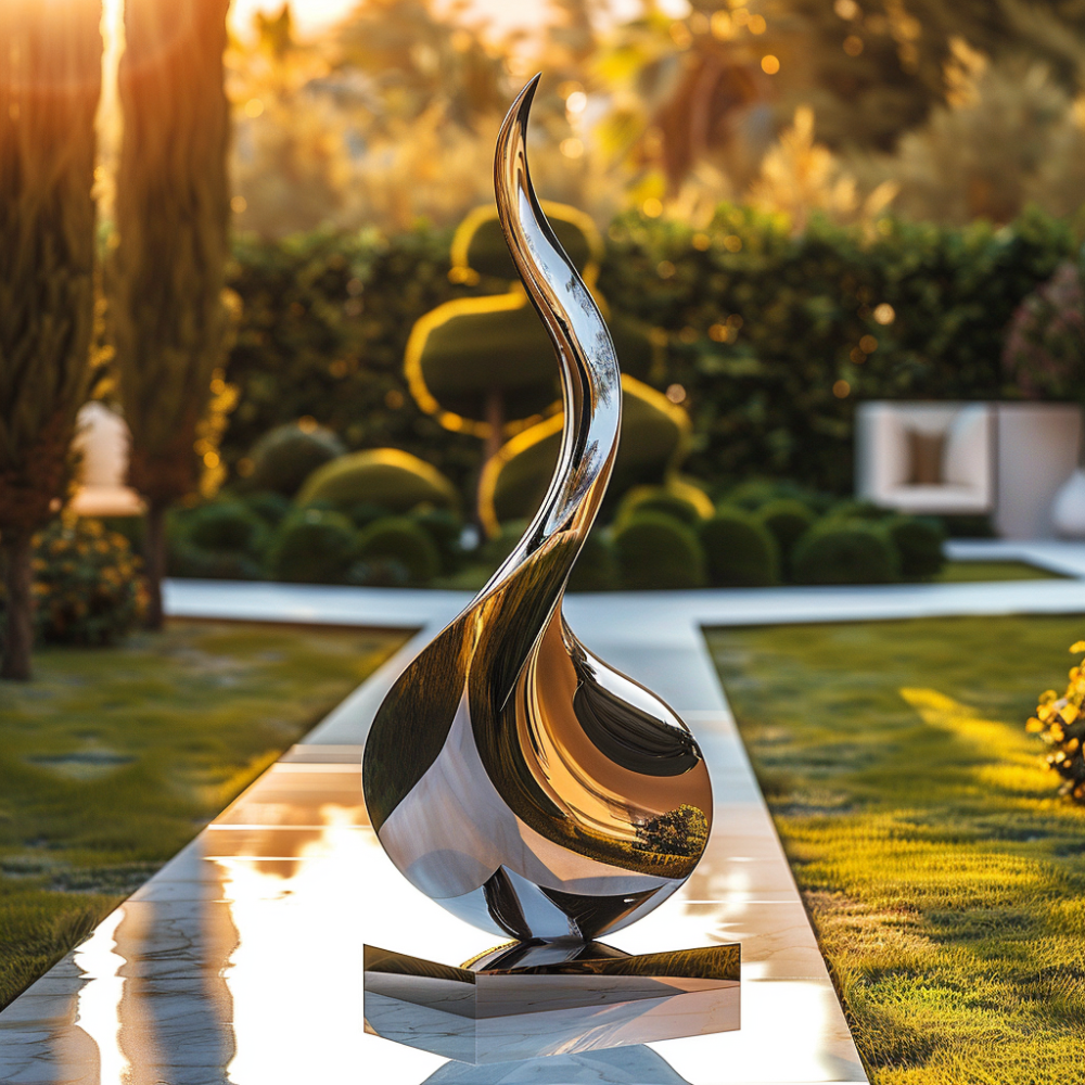 PREMIUM Customized Sculpture Modern Flowing Abstract Stainless Steel Sculpture
