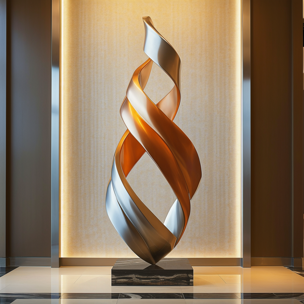 Premium Stainless steel abstract sculptures suitable for indoor and luxury hotels