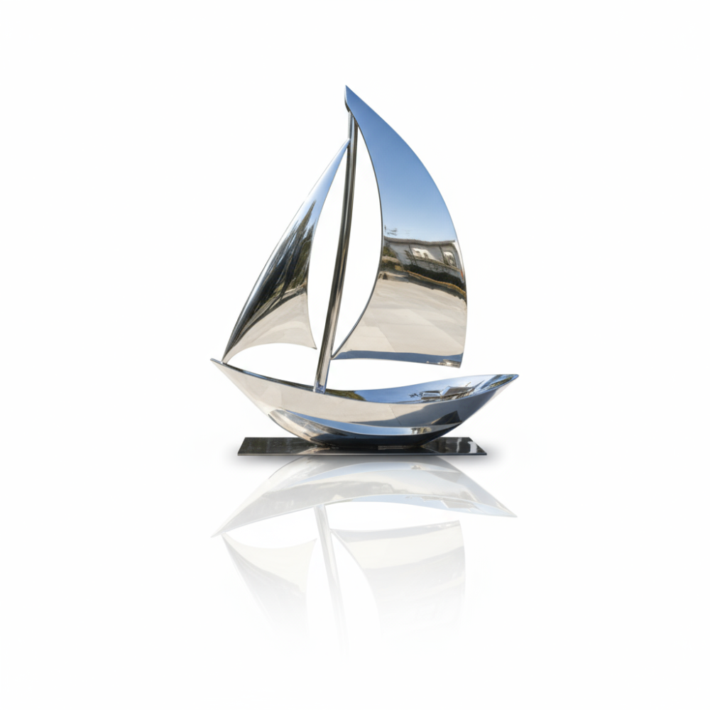 Premium Stainless steel outdoor sailboat sculpture
