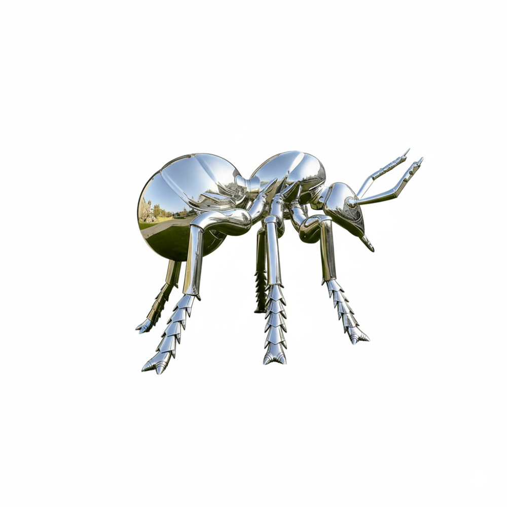 Large Mirror Polished Stainless Steel Ant Sculpture for Outdoor Garden