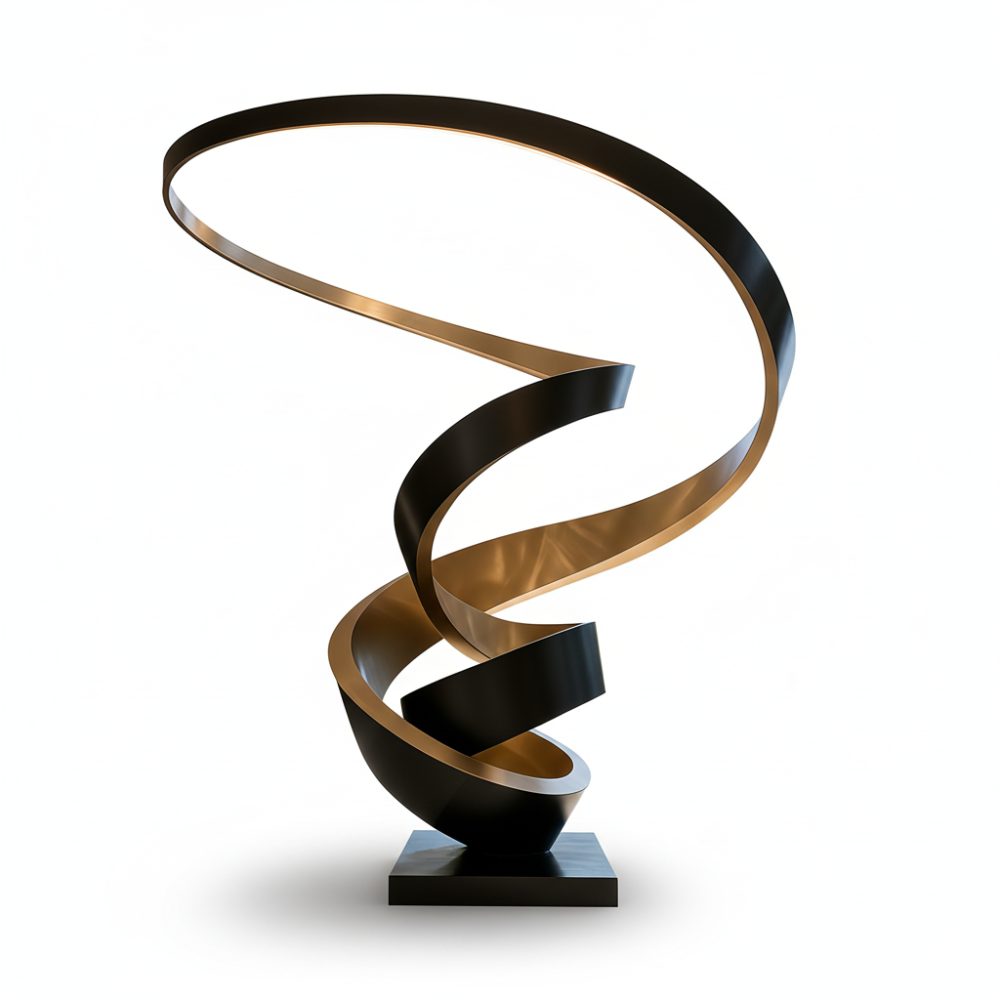 Modern Abstract Spiral Stainless Steel Sculpture for Indoor & Outdoor