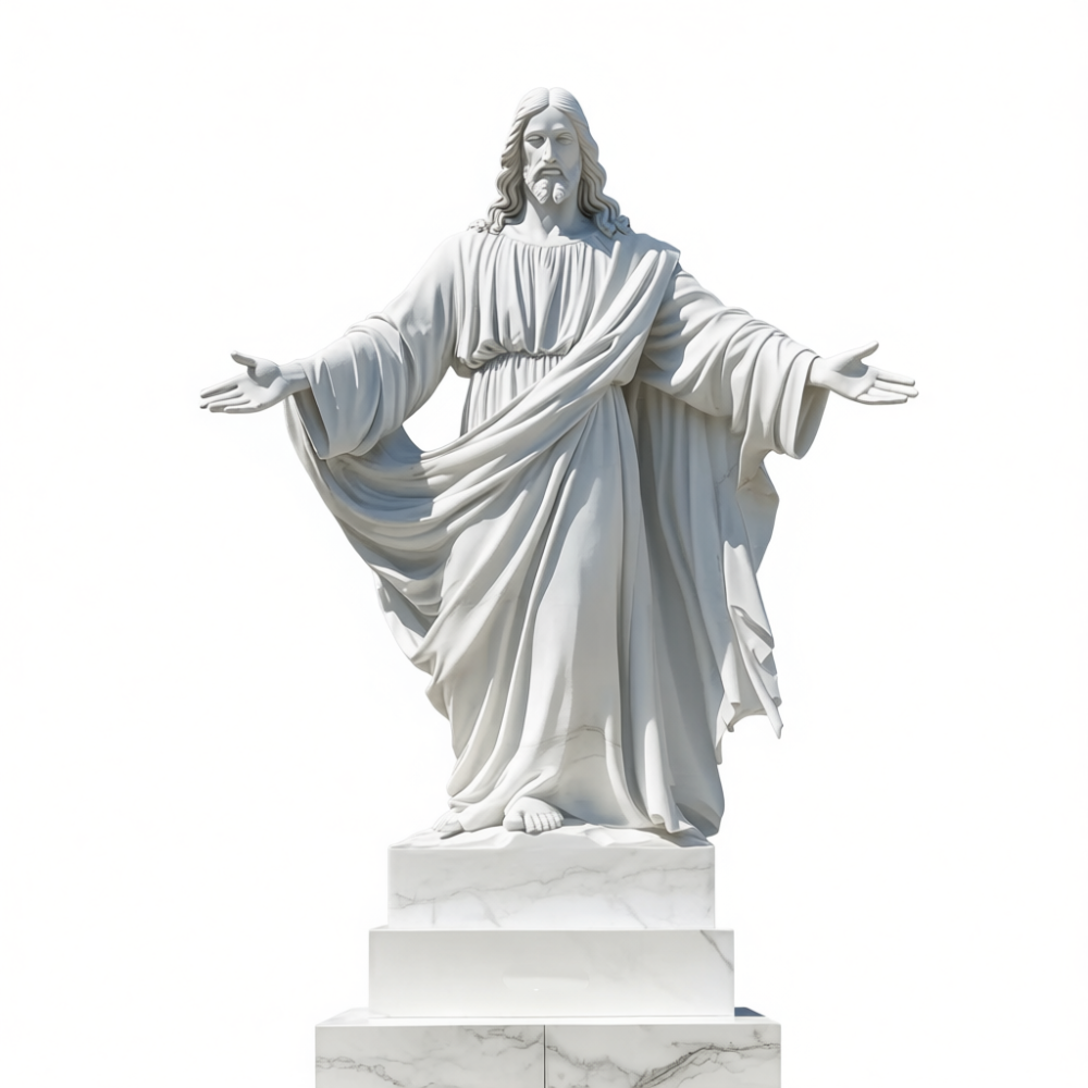 PREMIUM White marble Jesus saint sculpture