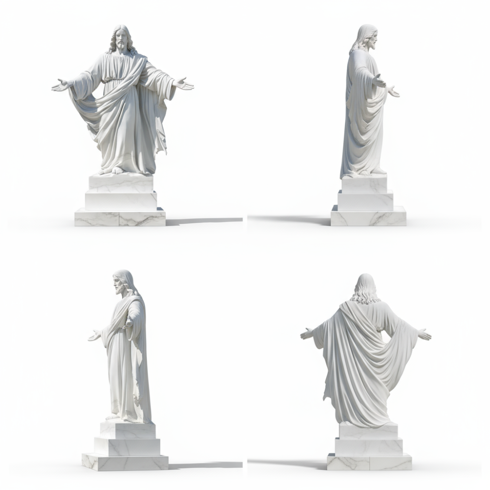 PREMIUM White marble Jesus saint sculpture