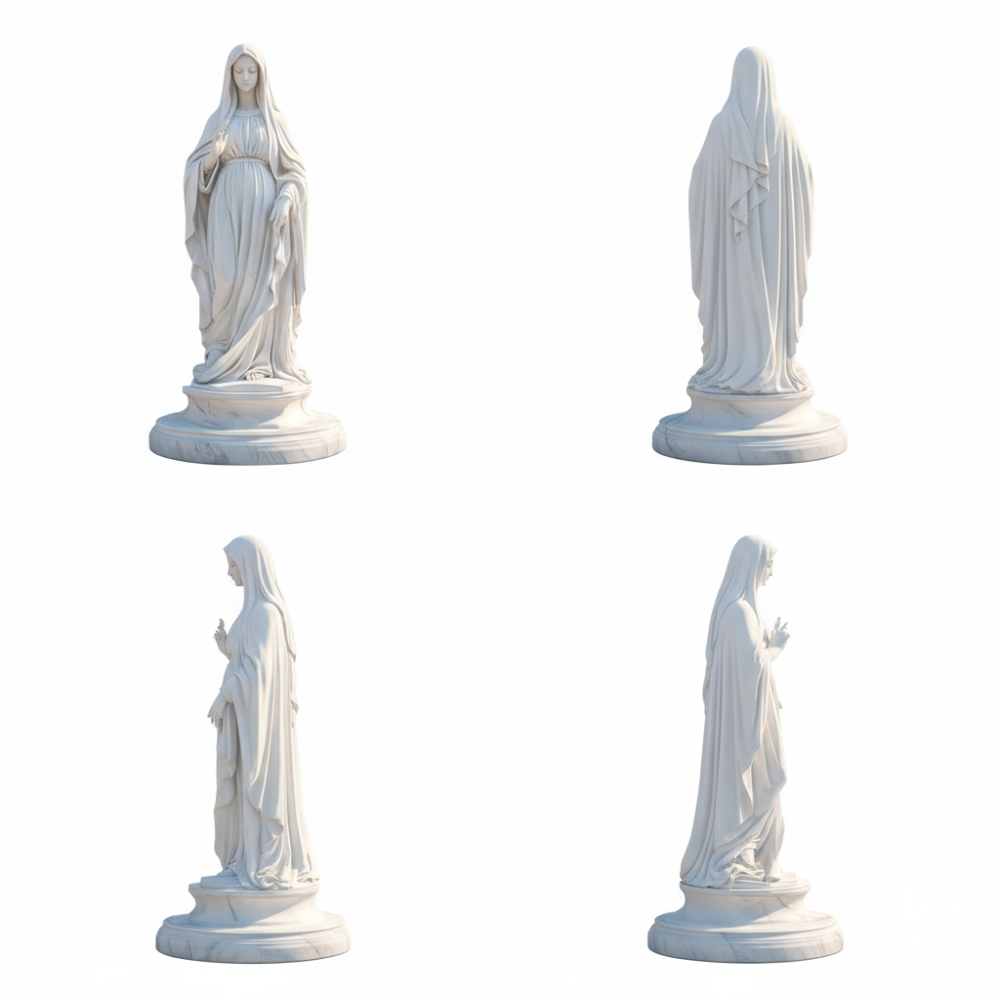 PREMIUM Outdoor white marble Virgin Mary sculpture