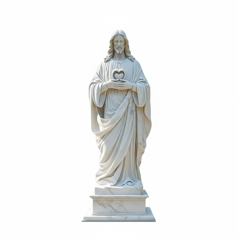 PREMIUM Eskil Virgin Mary Praying Statue Outdoor Garden Religious Decor Marble Statue