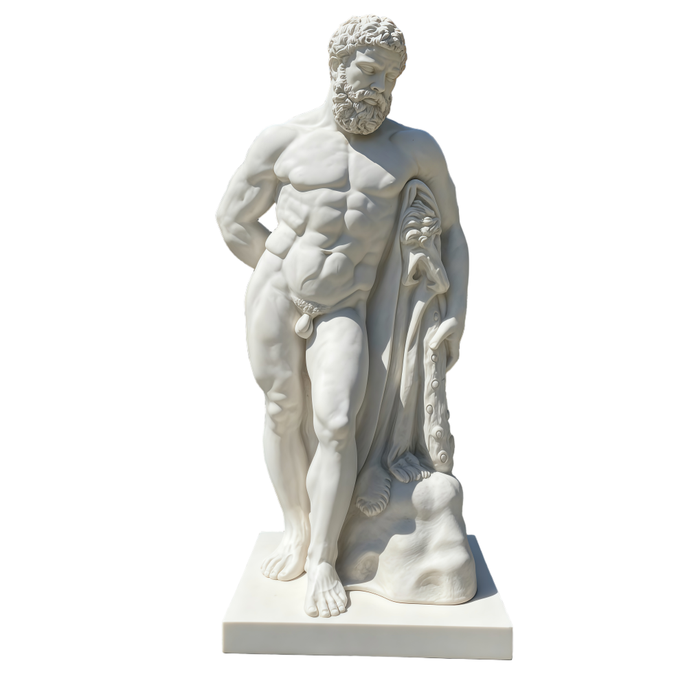 PREMIUM Farnese Hercules Marble Statue Traditional Ancient Greek and Roman Sculpture