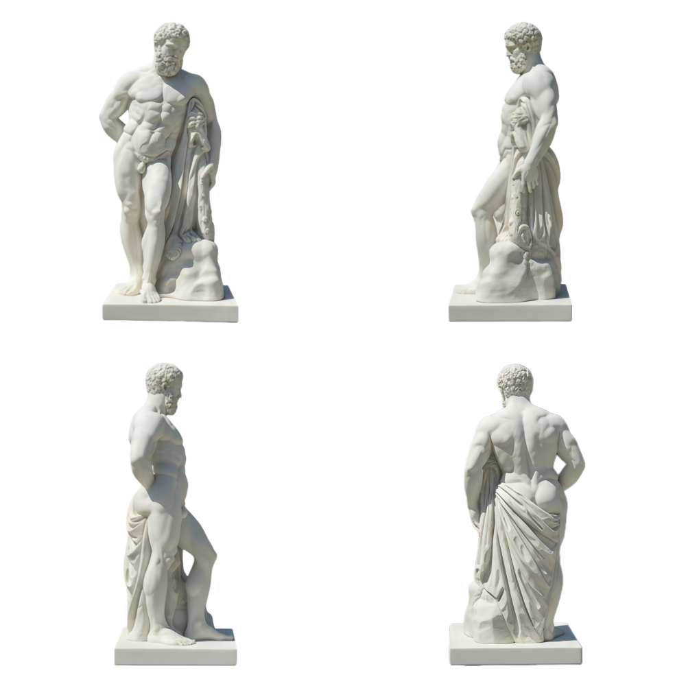 PREMIUM Farnese Hercules Marble Statue Traditional Ancient Greek and Roman Sculpture