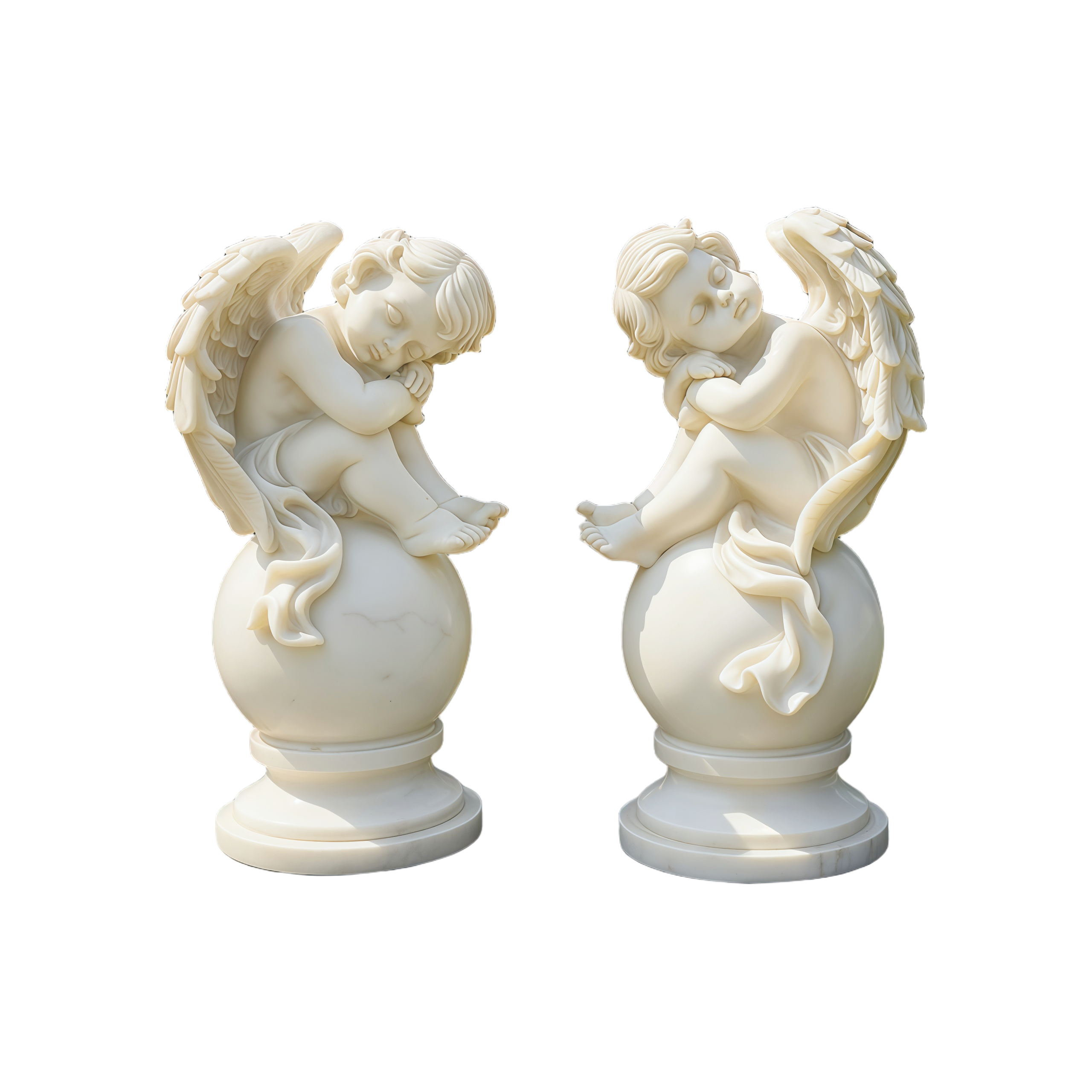 PREMIUM Angels & Cherubs Sculpture Marble Garden Statue