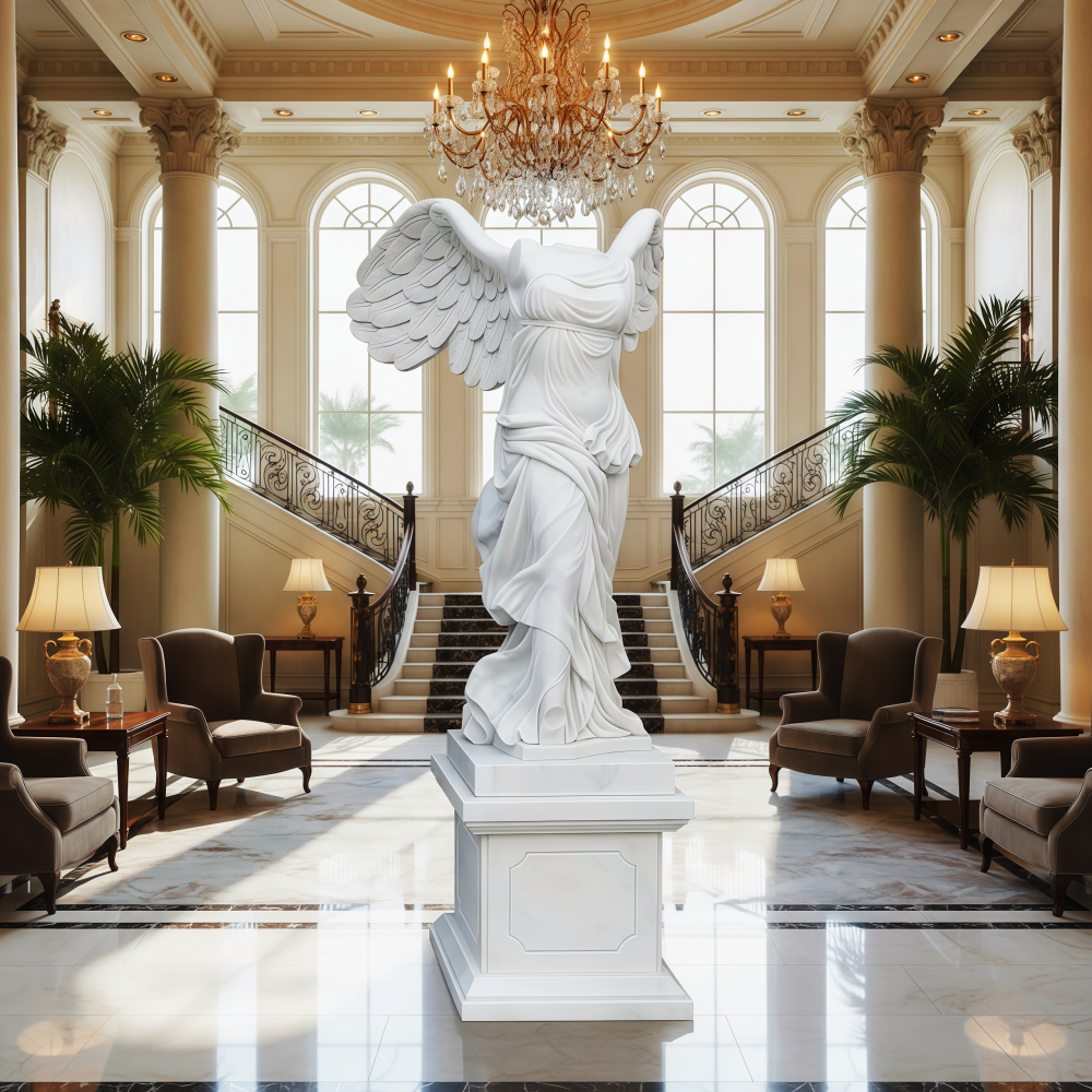 PREMIUM Winged Victory of Samothrace Statue Indoor or Outdoor White Marble Sculpture