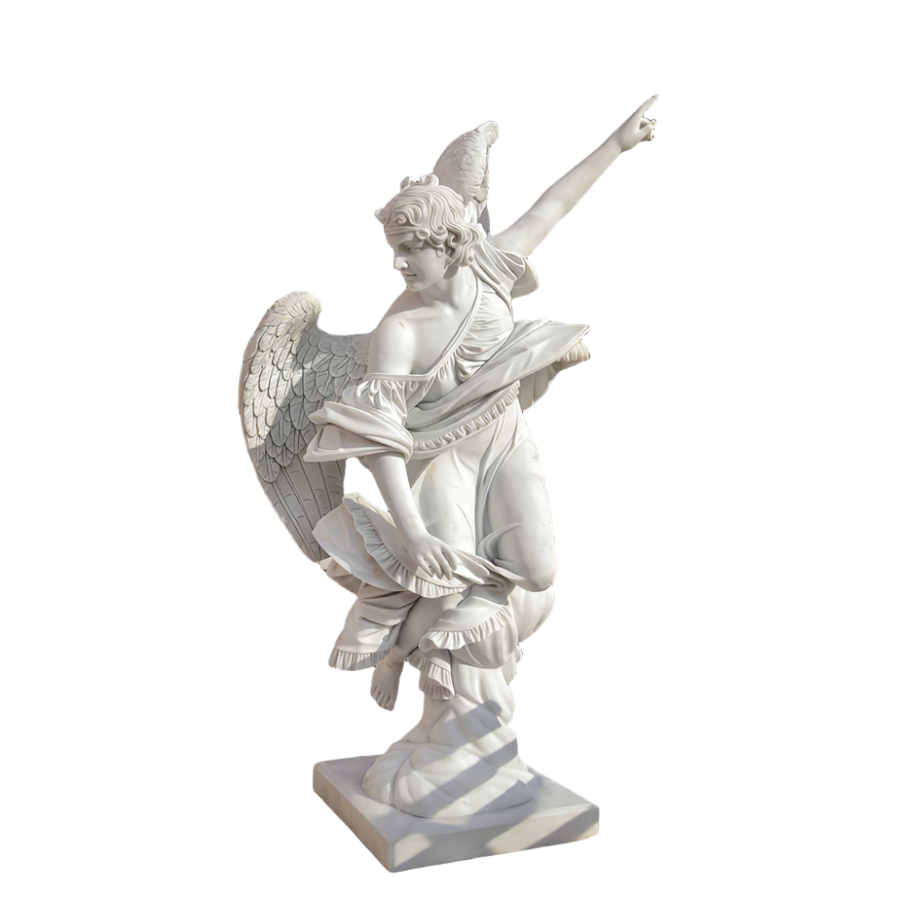 PREMIUM Holy angel white marble sculpture