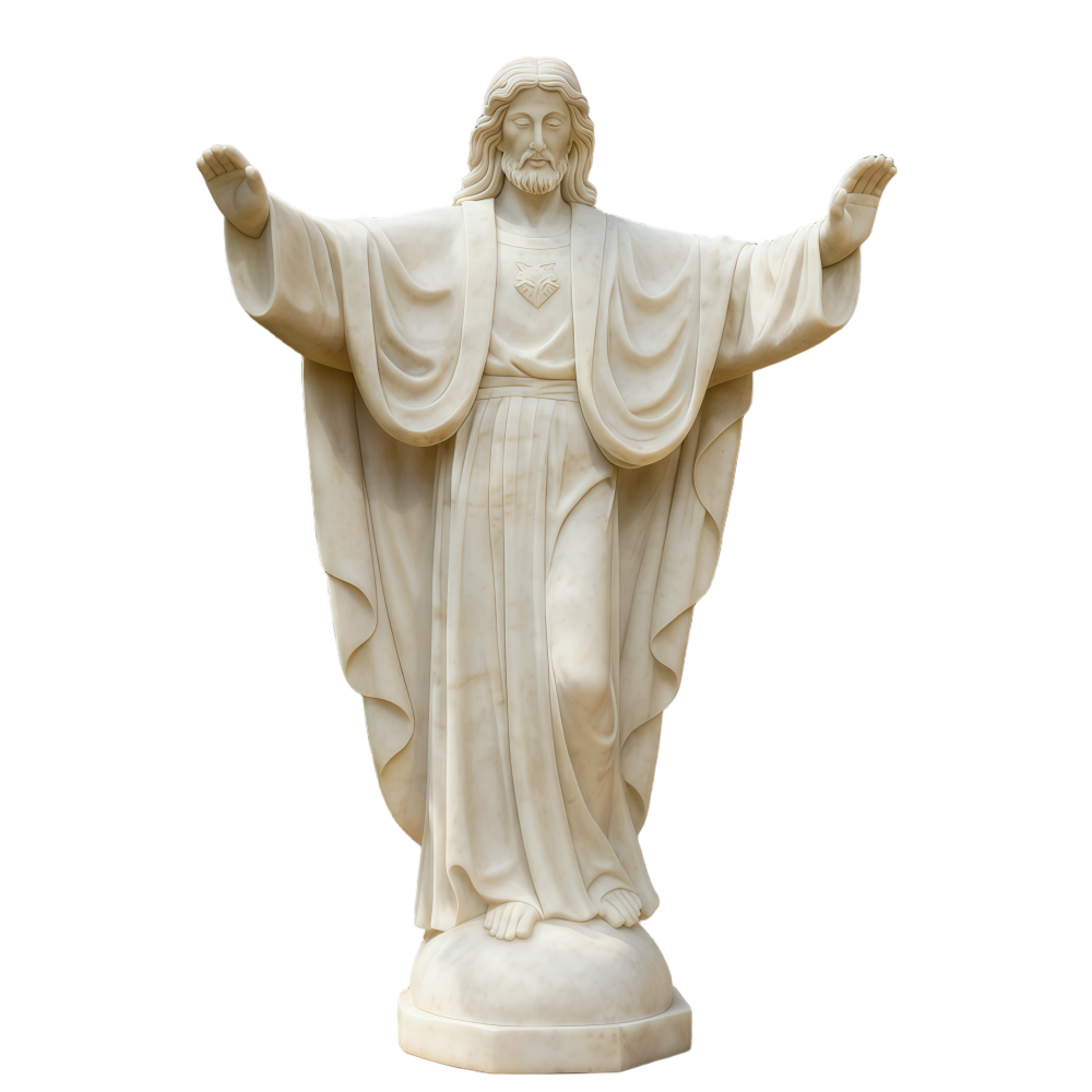 PREMIUM Religion Sculpture Jesus Marble Statue Garden Decor