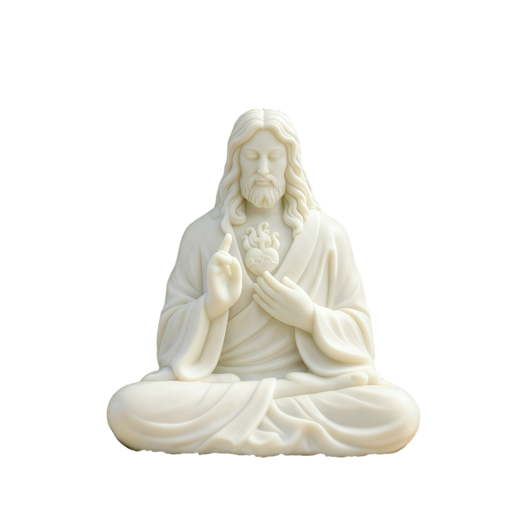 PREMIUM Life Size Meditating Jesus Statue for Indoor & Outdoor Decor