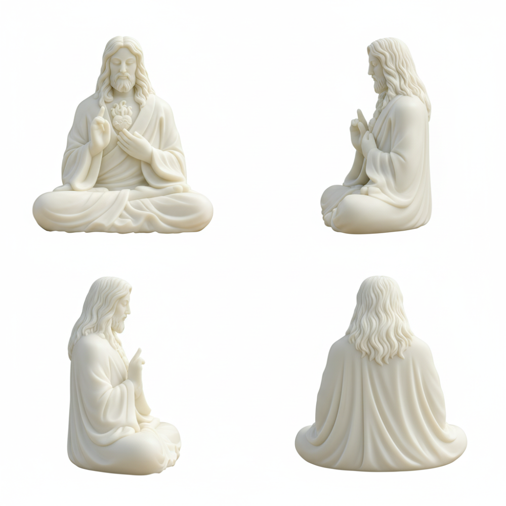 PREMIUM Life Size Meditating Jesus Statue for Indoor & Outdoor Decor