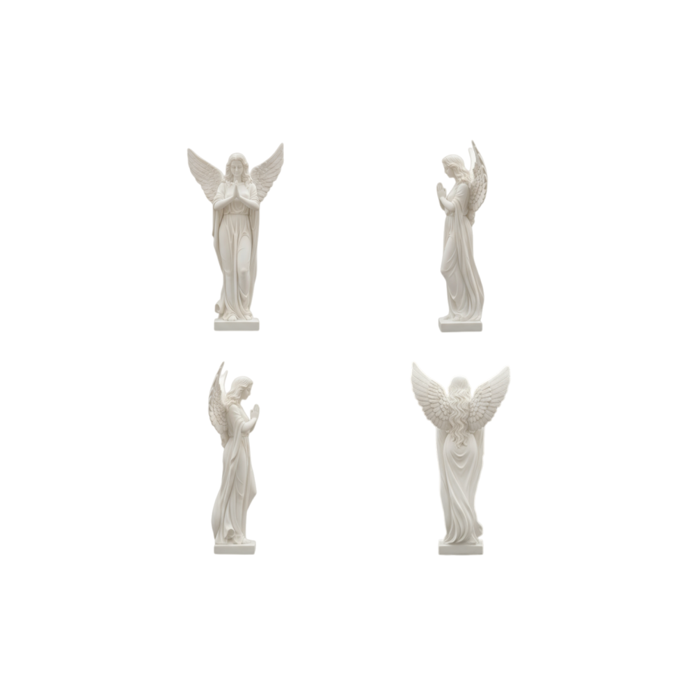 PREMIUM Angel Garden White Marble Sculpture