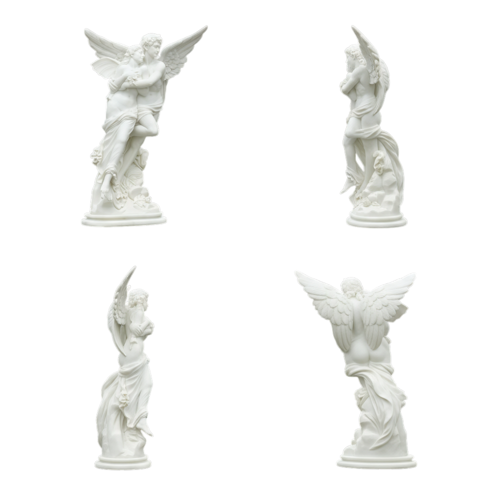 PREMIUM Garden & Indoor Statue Angel Lovers Custom Marble Stone Sculpture