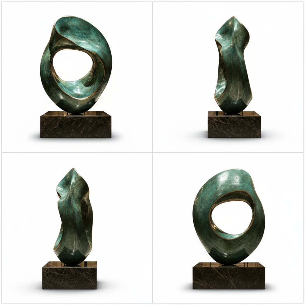PREMIUM Copper green spiral hollow abstract shape
