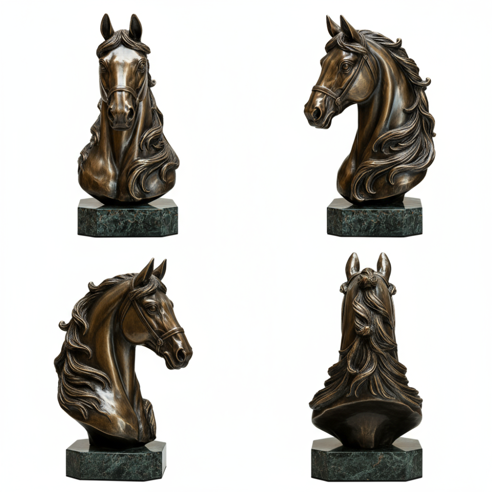 PREMIUM Indoor horse head bronze sculpture