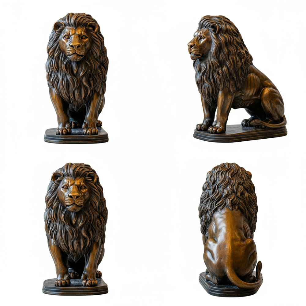 PREMIUM Bronze lion sculpture in the hotel lobby
