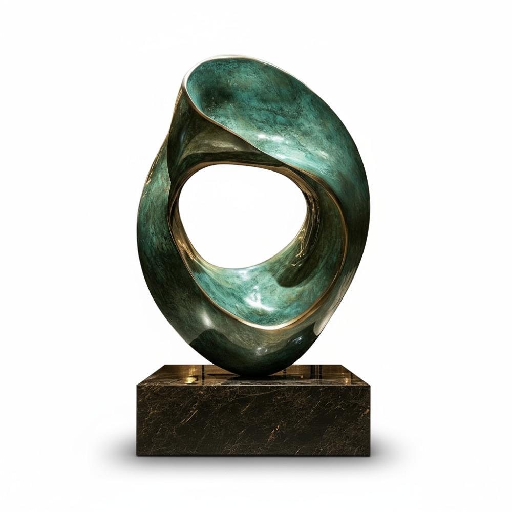 PREMIUM Copper green spiral hollow abstract shape