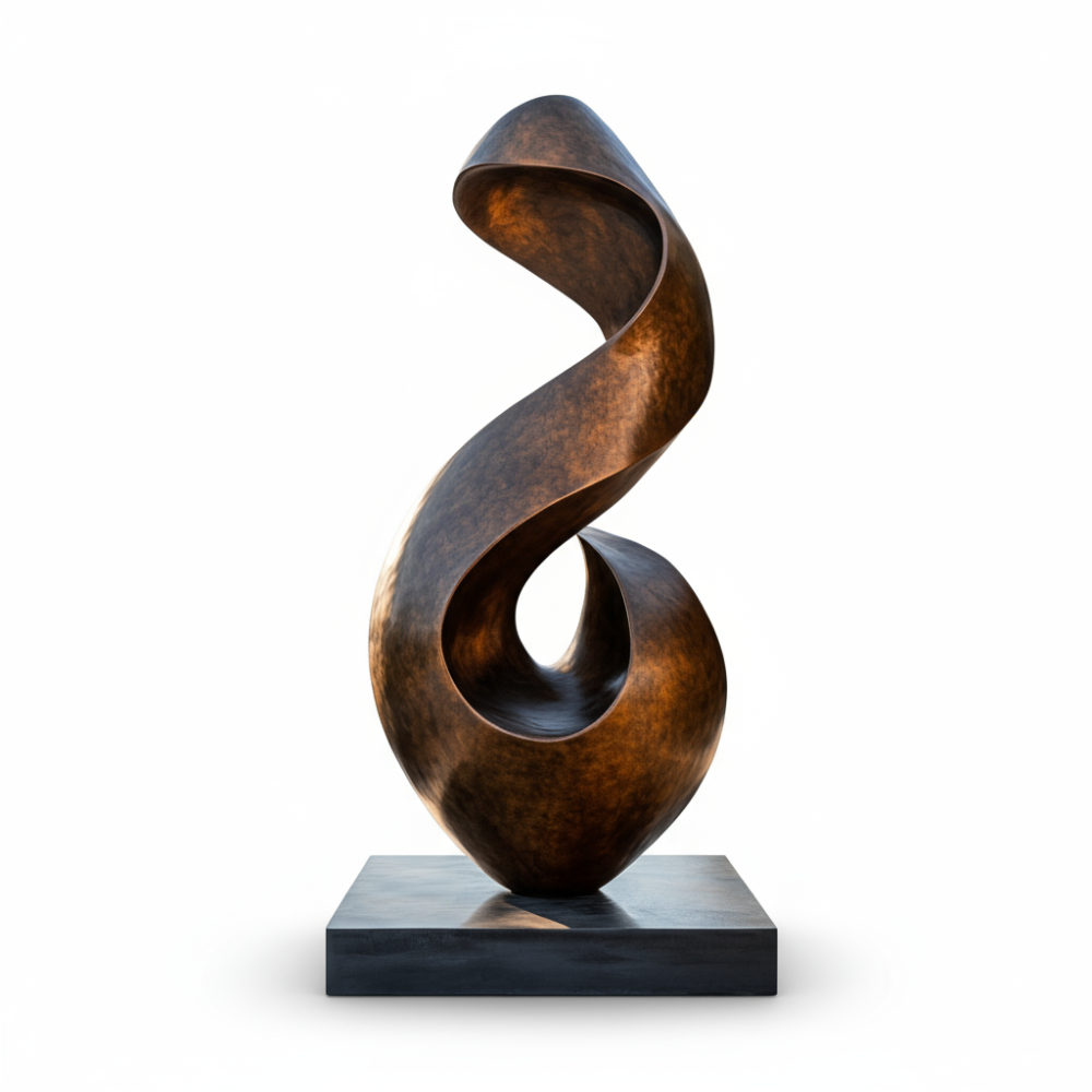 PREMIUM Outdoor abstract spiral streamlined bronze sculpture