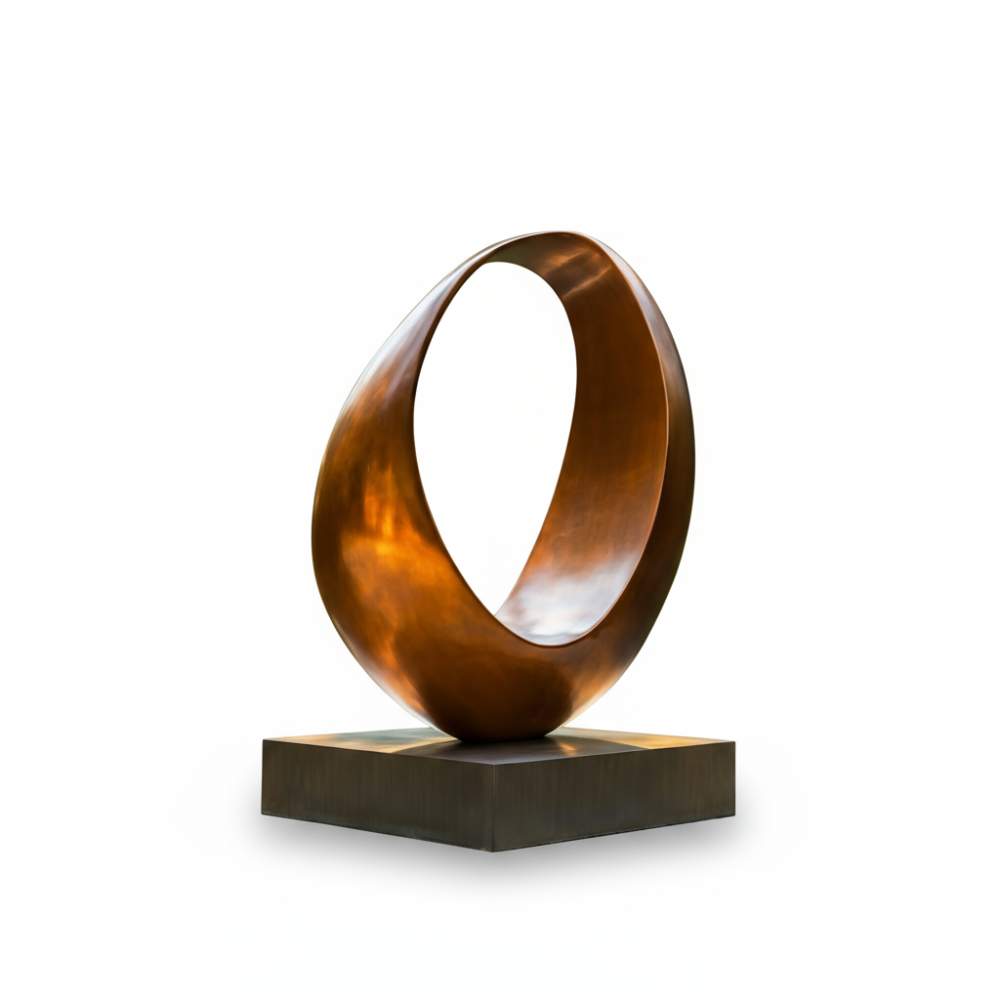PREMIUM Streamlined oval hollow bronze sculpture