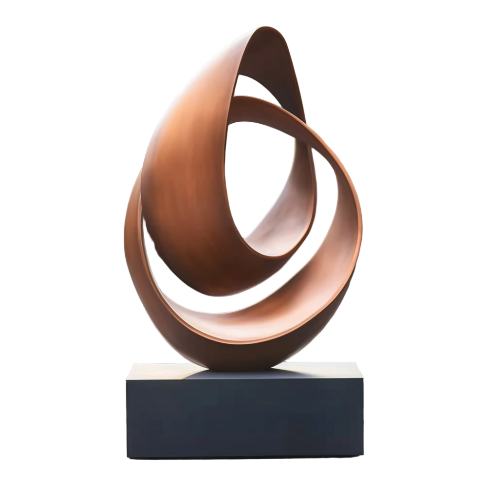PREMIUM Interwoven streamlined abstract bronze sculpture