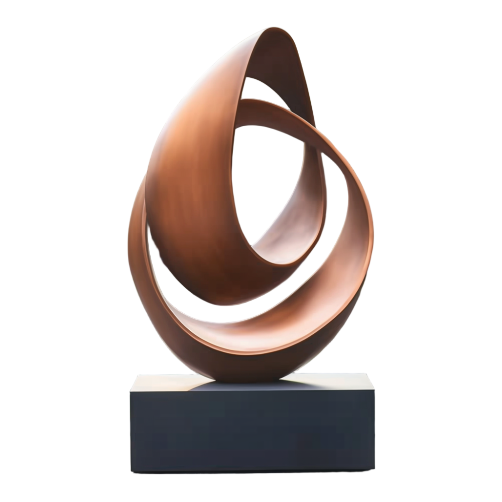 PREMIUM Interwoven streamlined abstract bronze sculpture