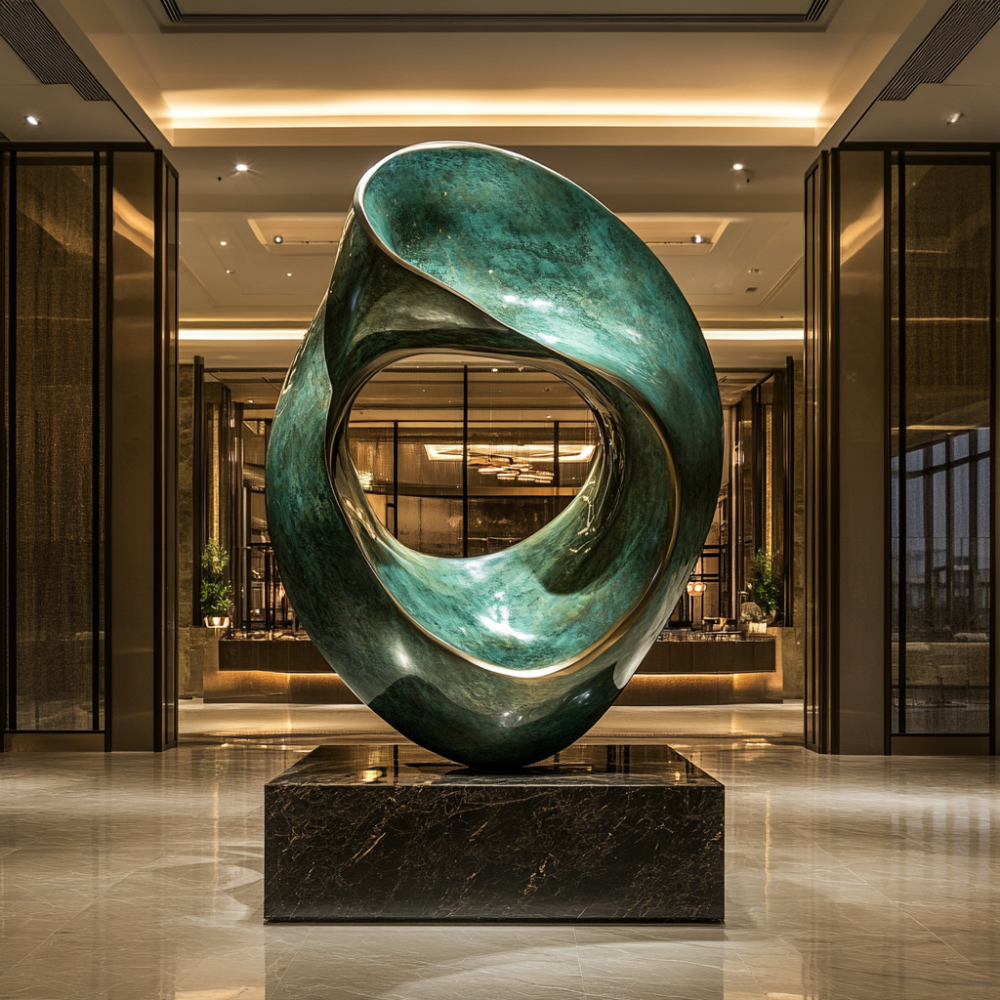 PREMIUM Copper green spiral hollow abstract shape