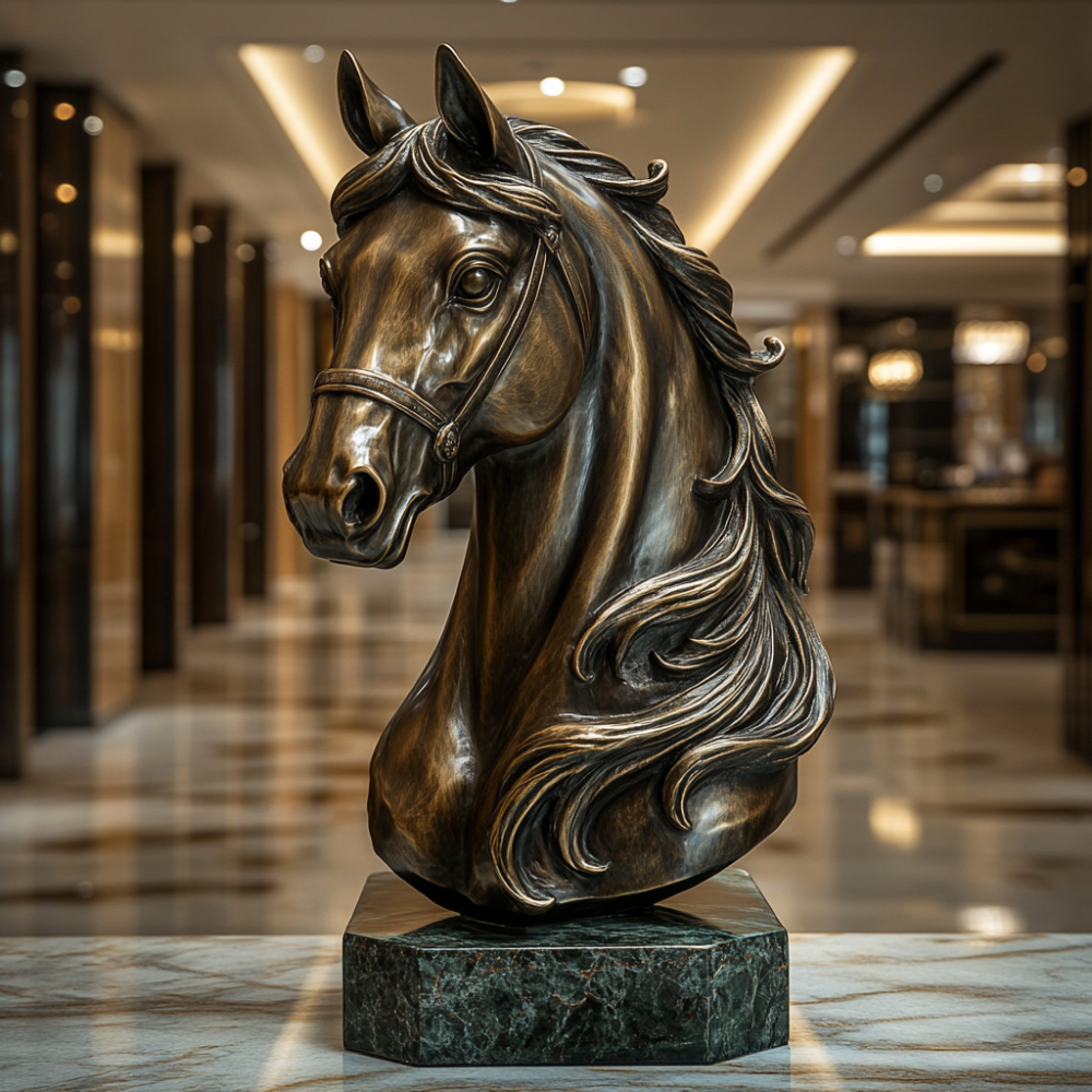 PREMIUM Indoor horse head bronze sculpture