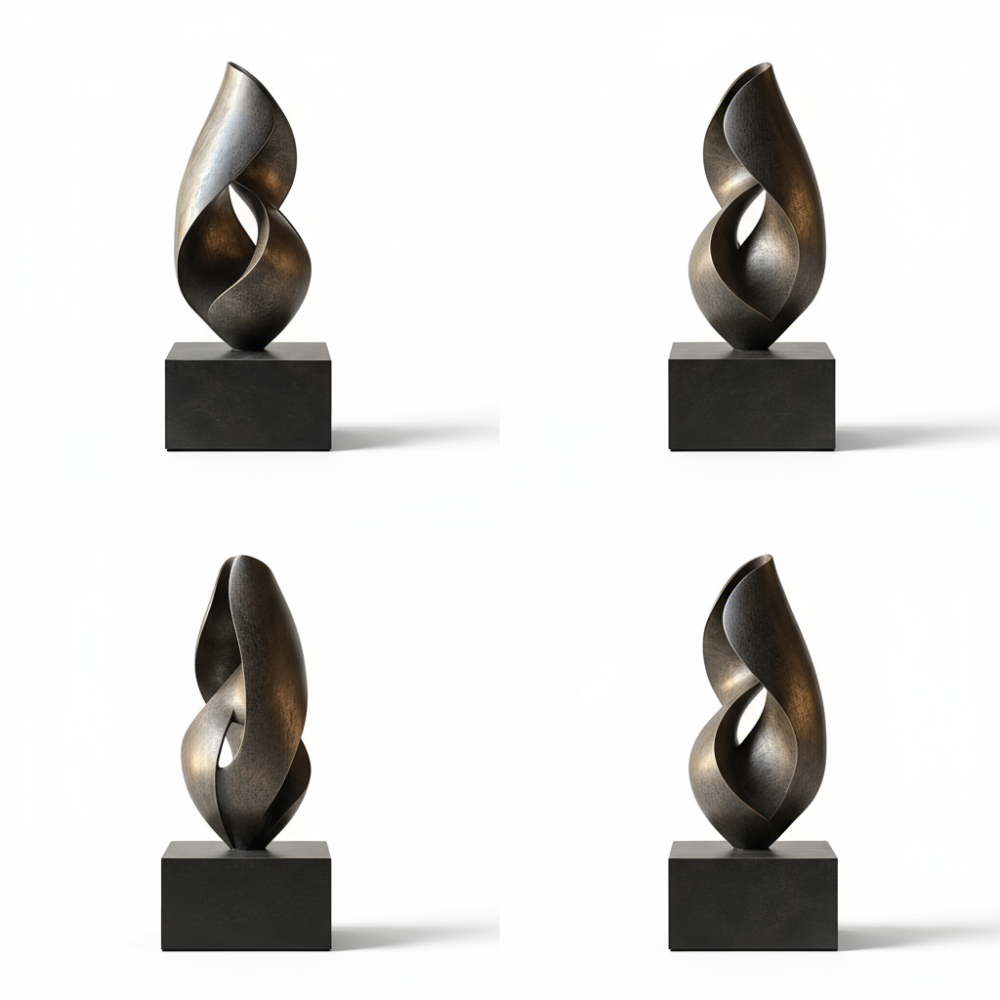 PREMIUM Spiral streamlined indoor bronze sculpture