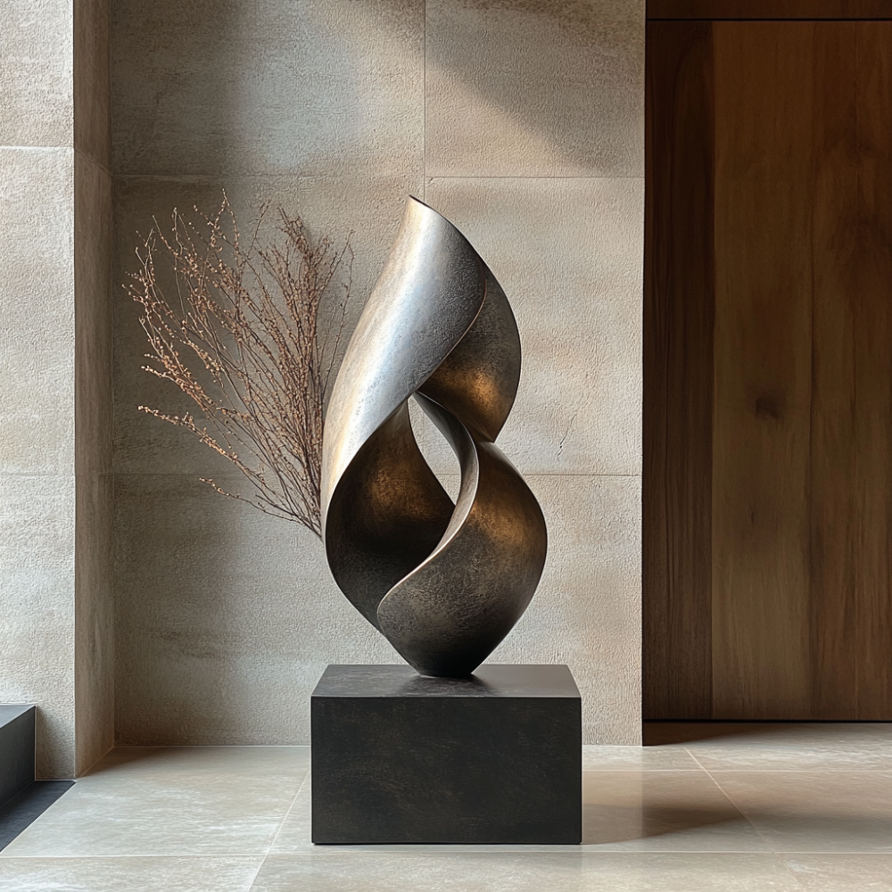 PREMIUM Spiral streamlined indoor bronze sculpture