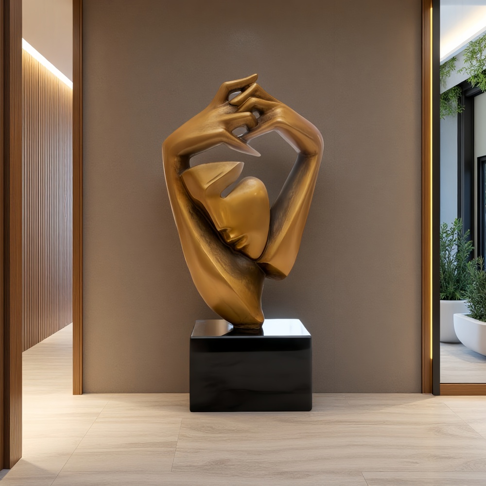 PREMIUM Abstract Human Figure Bronze Sculpture Hands and Face