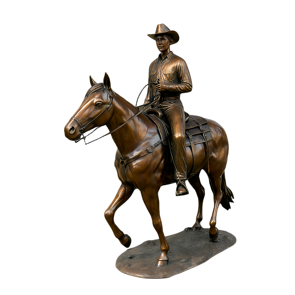PREMIUM Bronze Figure Statue American Western Cowboy Culture Sculpture