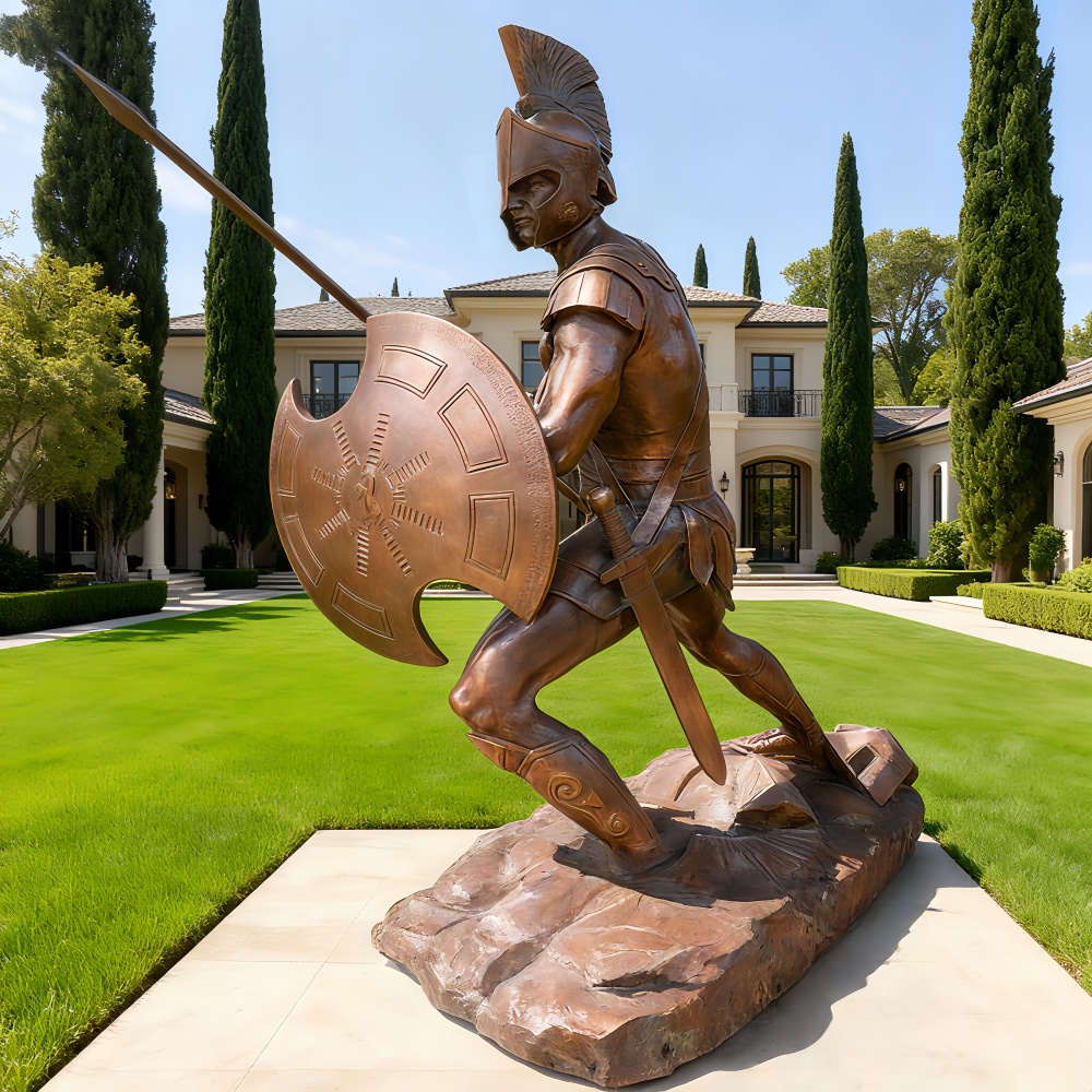 PREMIUM Bronze Spartan Warrior Statue Outdoor Figure Sculpture Garden Decoration