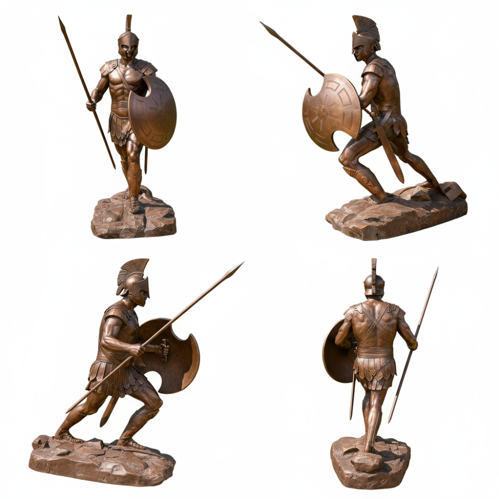 PREMIUM Bronze Spartan Warrior Statue Outdoor Figure Sculpture Garden Decoration