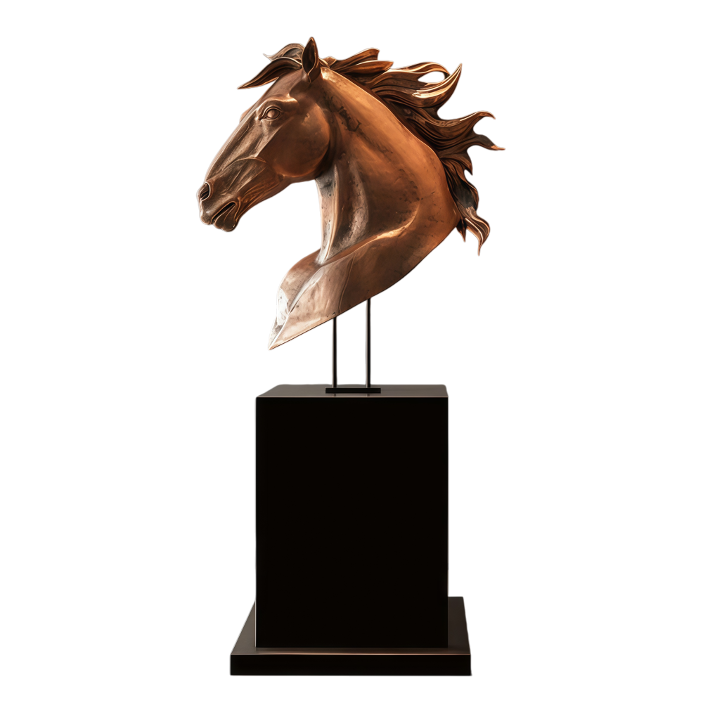 PREMIUM Modern Indoor Sculpture Bronze Horse Head Sculpture Luxury Decoration