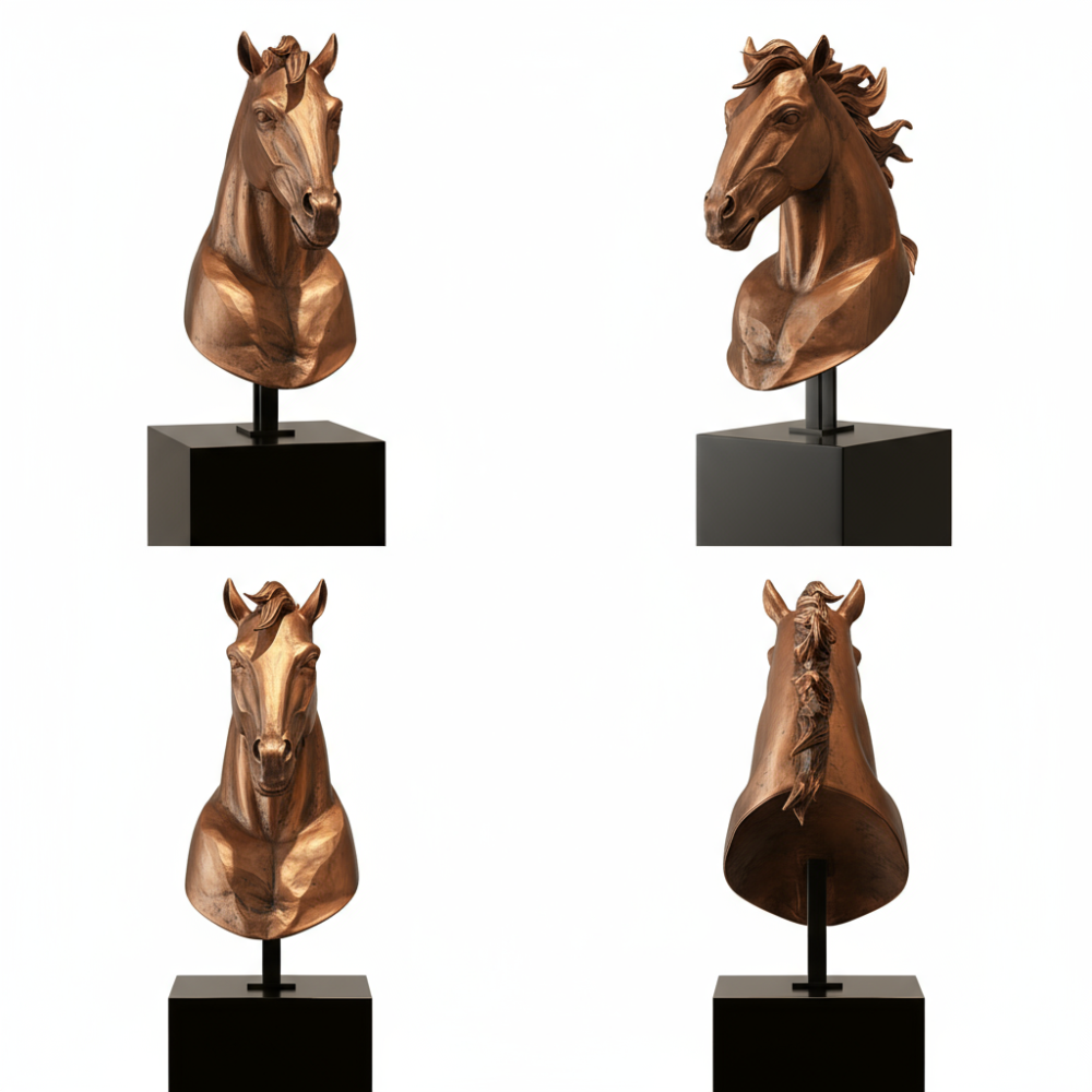PREMIUM Modern Indoor Sculpture Bronze Horse Head Sculpture Luxury Decoration