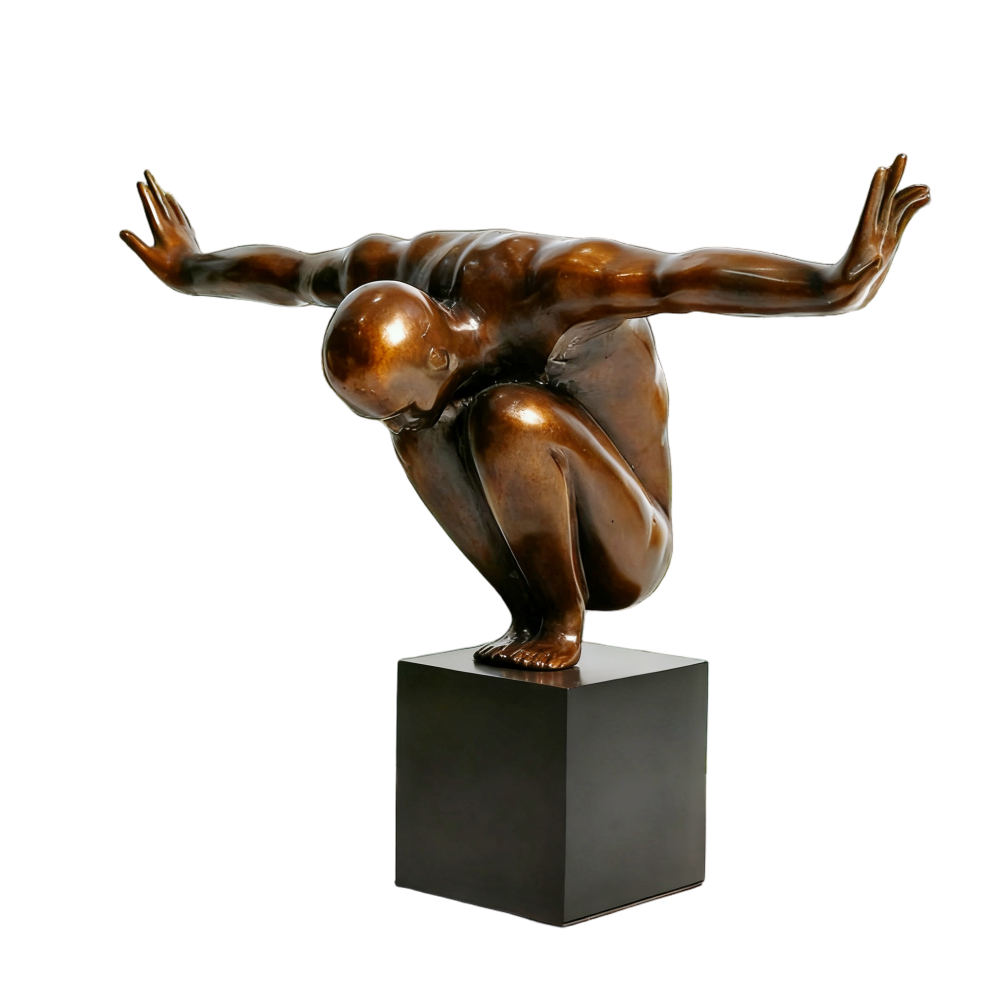 PREMIUM Custom Bronze Swimmer Diver Statue Modern Art Sculpture
