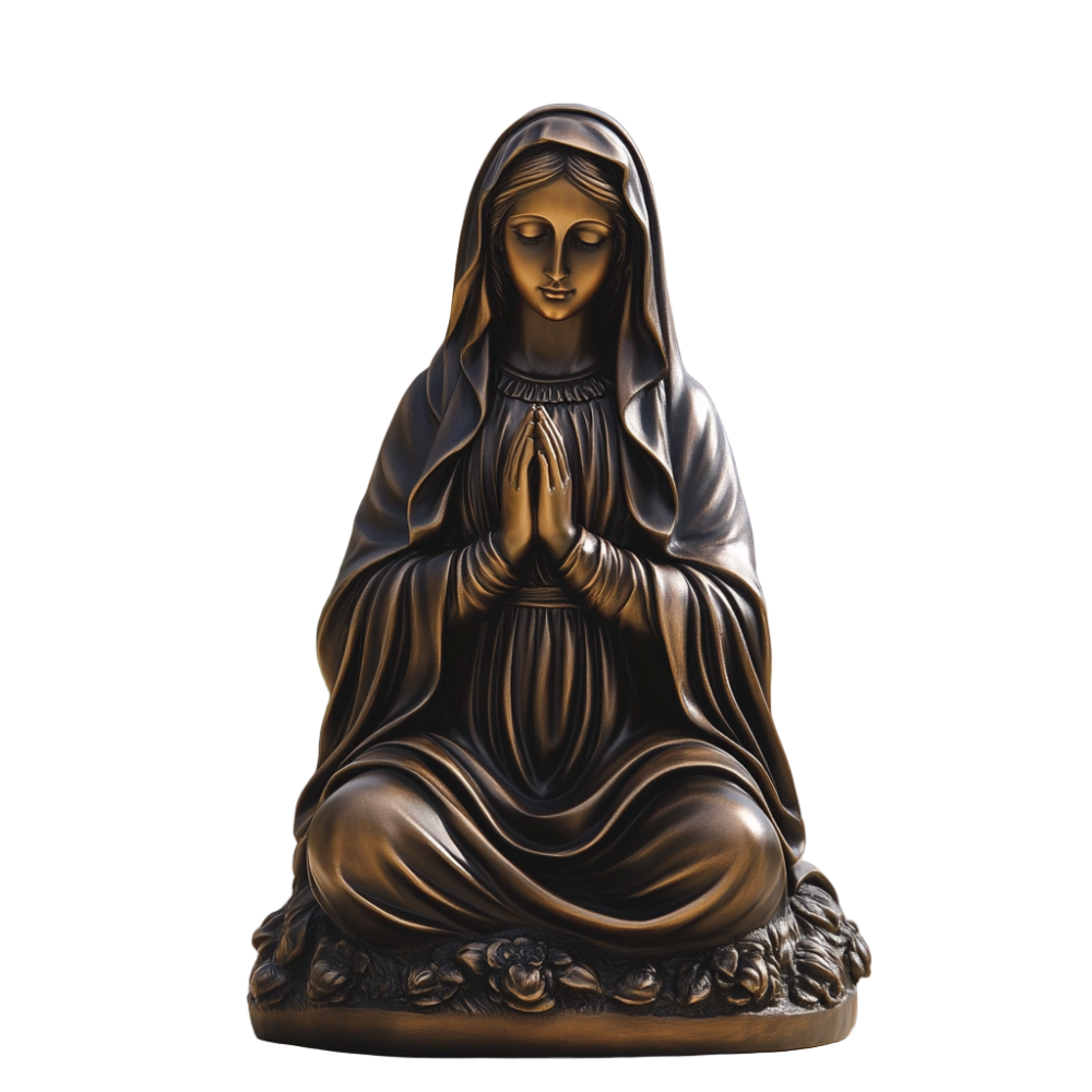 PREMIUM Bronze sculpture of the Virgin Mary in a seated position