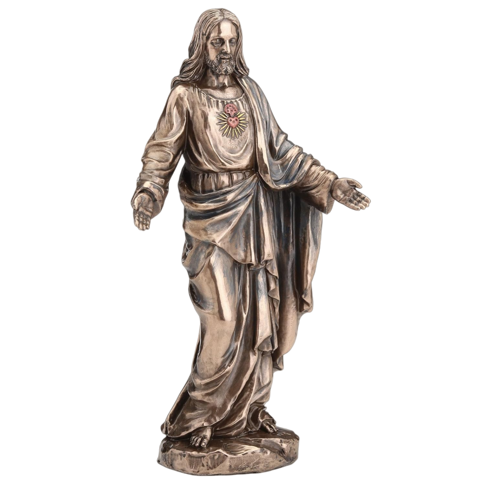 PREMIUM Bronze Sacred Heart of Jesus Statues Religious Icon Sculpture