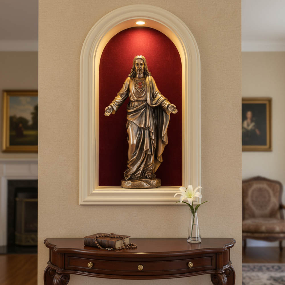 PREMIUM Bronze Sacred Heart of Jesus Statues Religious Icon Sculpture
