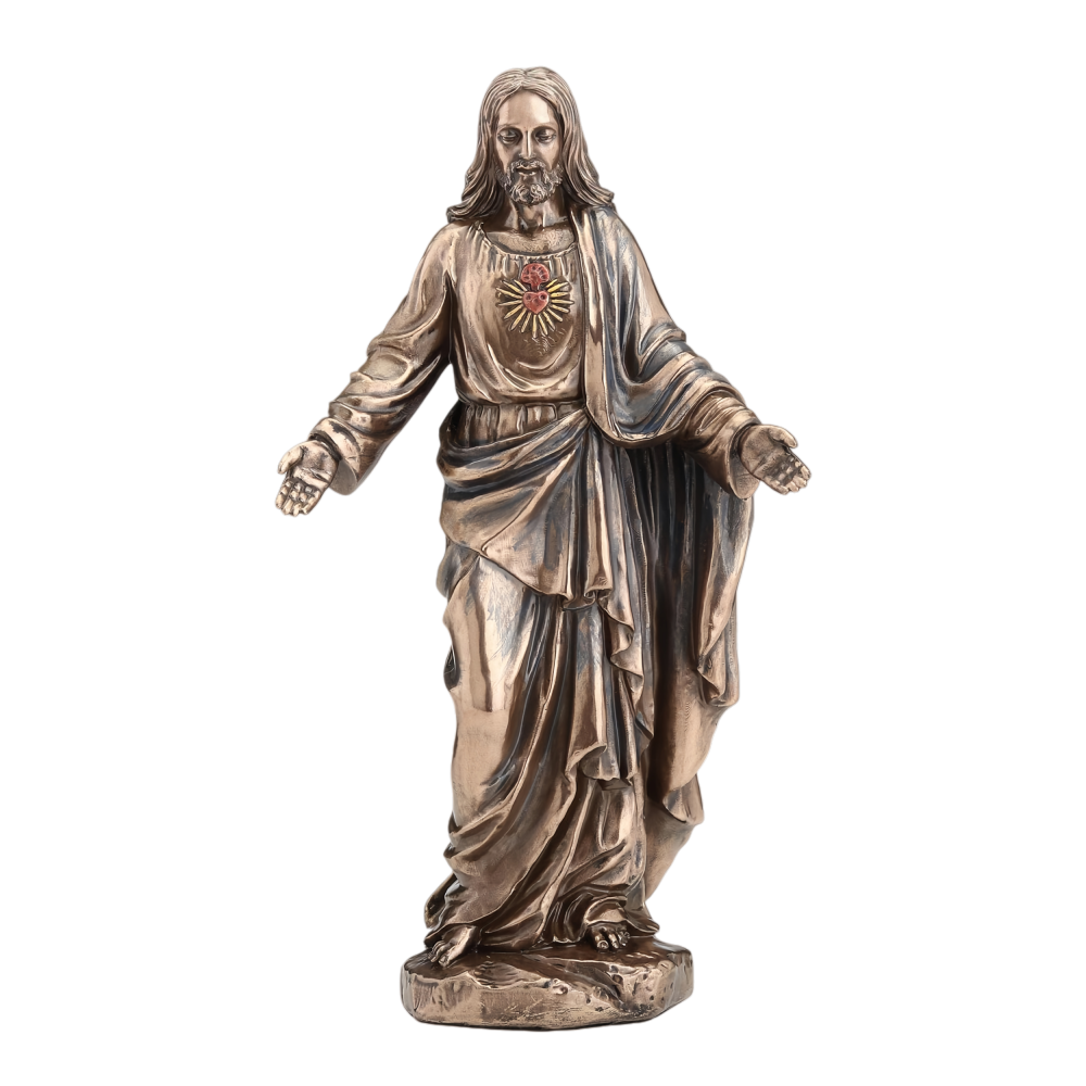 PREMIUM Bronze Sacred Heart of Jesus Statues Religious Icon Sculpture