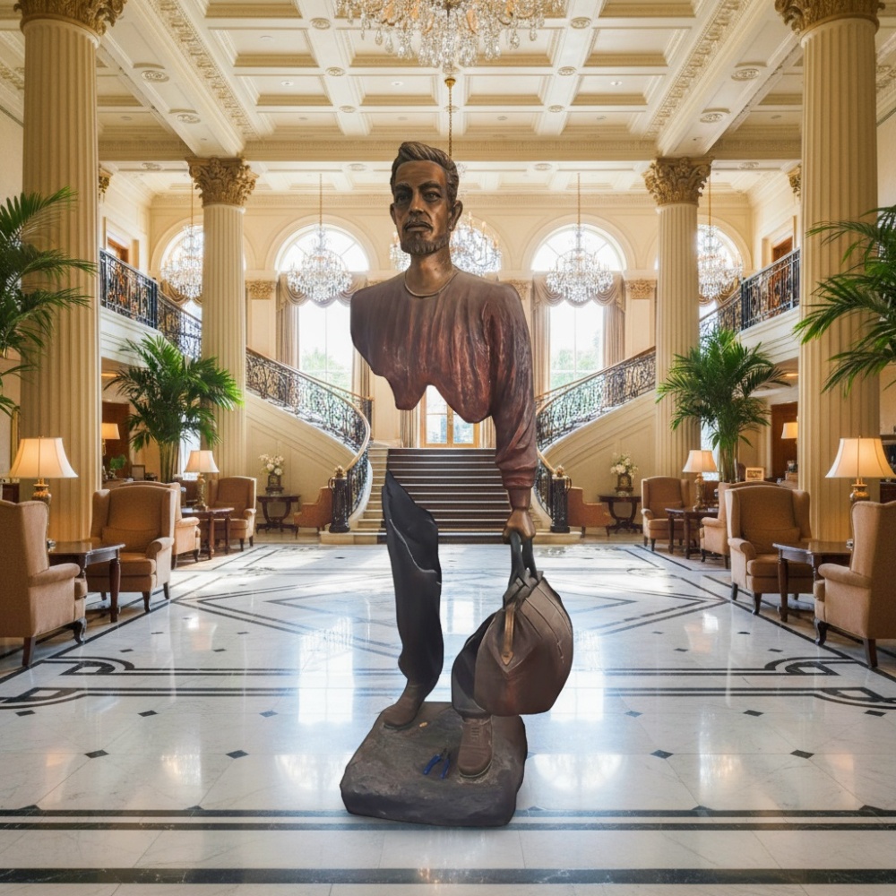 PREMIUM Modern Bronze Statue of Invisible Traveller for Indoor & Outdoor Decor