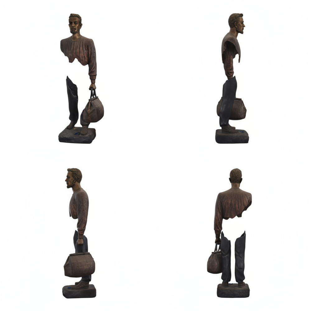PREMIUM Modern Bronze Statue of Invisible Traveller for Indoor & Outdoor Decor