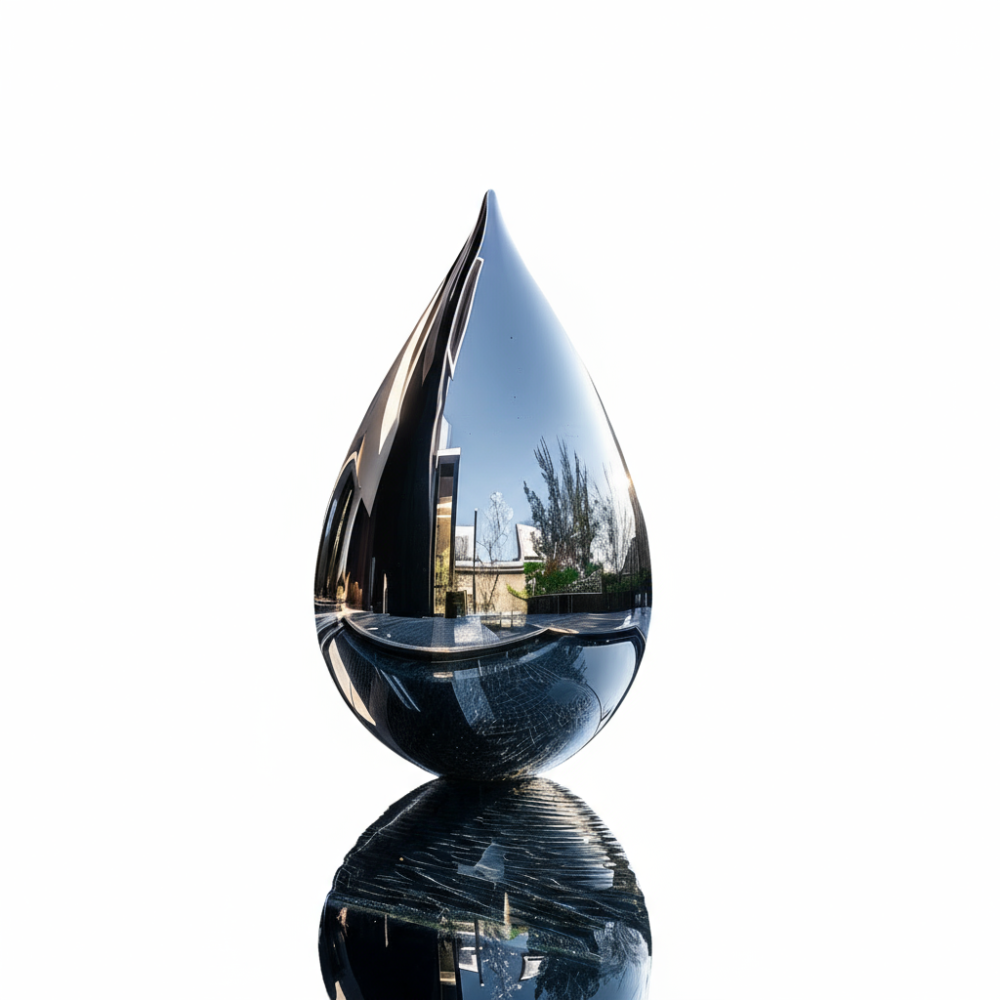 Modern Mirror Polished Stainless Steel Water Drop Sculpture for Pool & Waterscape