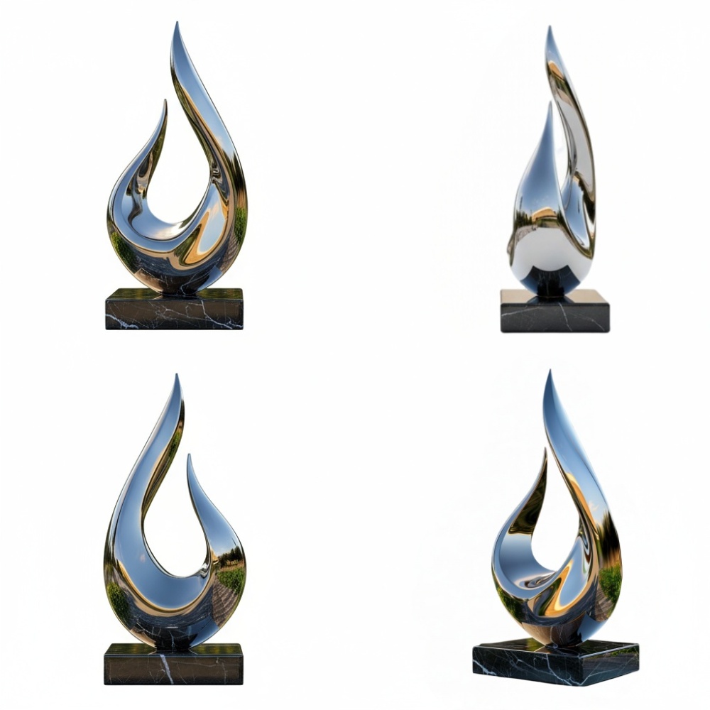PREMIUM Custom Modern Sculpture Contemporary Flowing Abstract Stainless Steel Art Sculpture