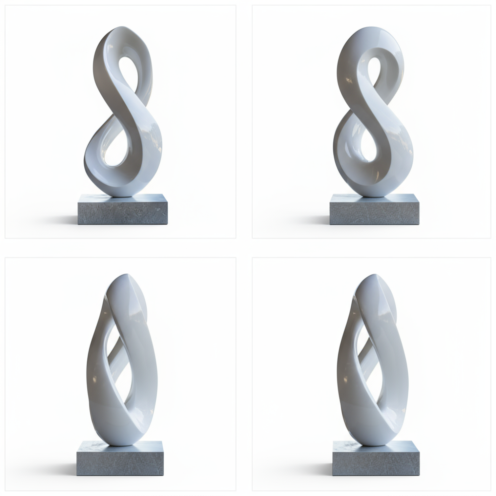 Modern Art Stainless Steel White Abstract Sculpture