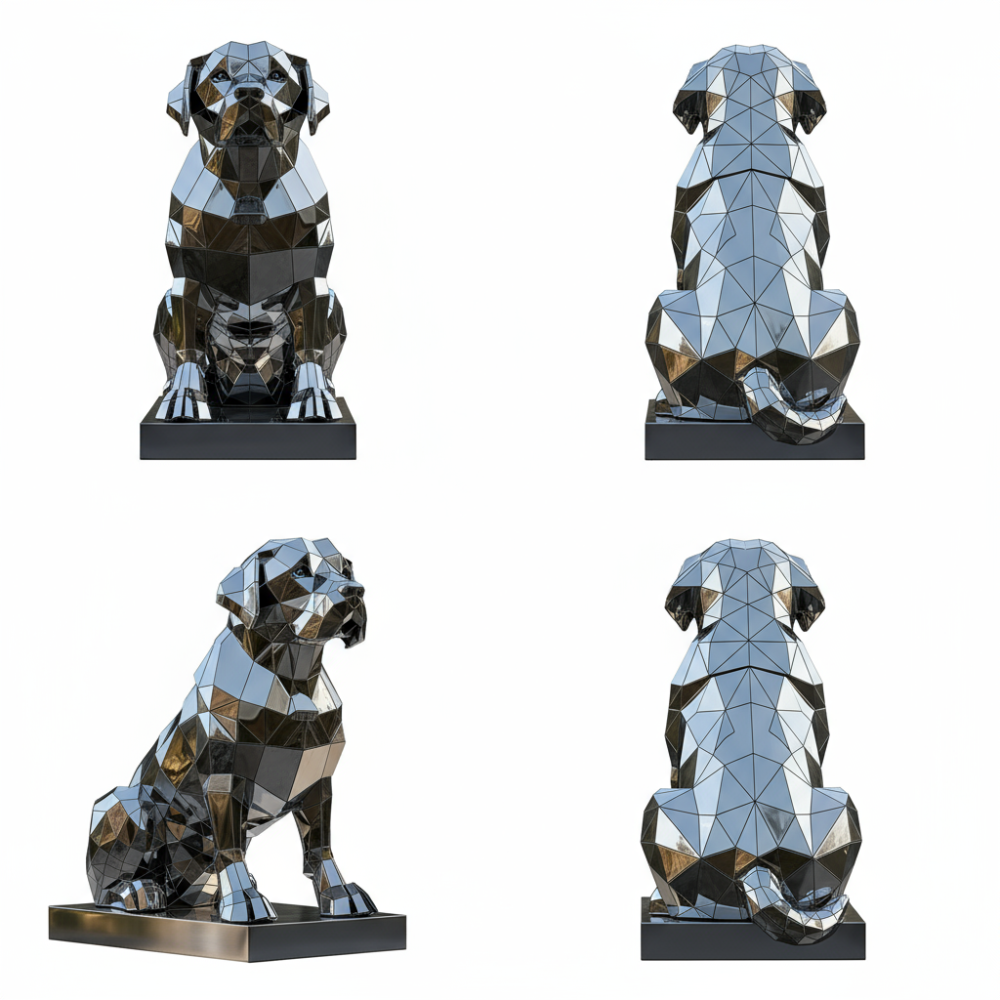 PREMIUM Modern Art Geometric Dog Sculpture