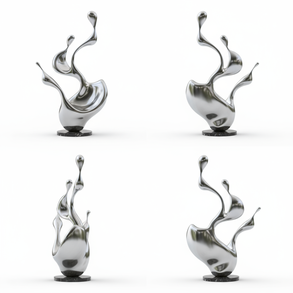 PREMIUM Abstract Water Splash Stainless Steel Art Sculpture for Garden Decor